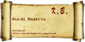 Kurdi Beatrix névjegykártya